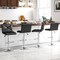Costway Modern Bar Stools Set of 2 PU Leather Upholstered Swivel Counter Stools with Back Black/Brown/White